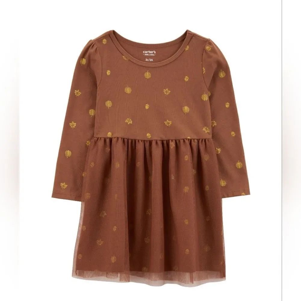 Carter's Girls Thanksgiving Tulle Dress, Sizes 12 months, 2T